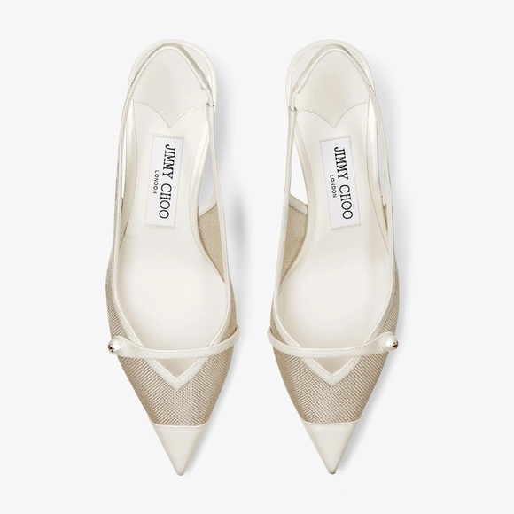 Jimmy Choo Cream Mesh Heels